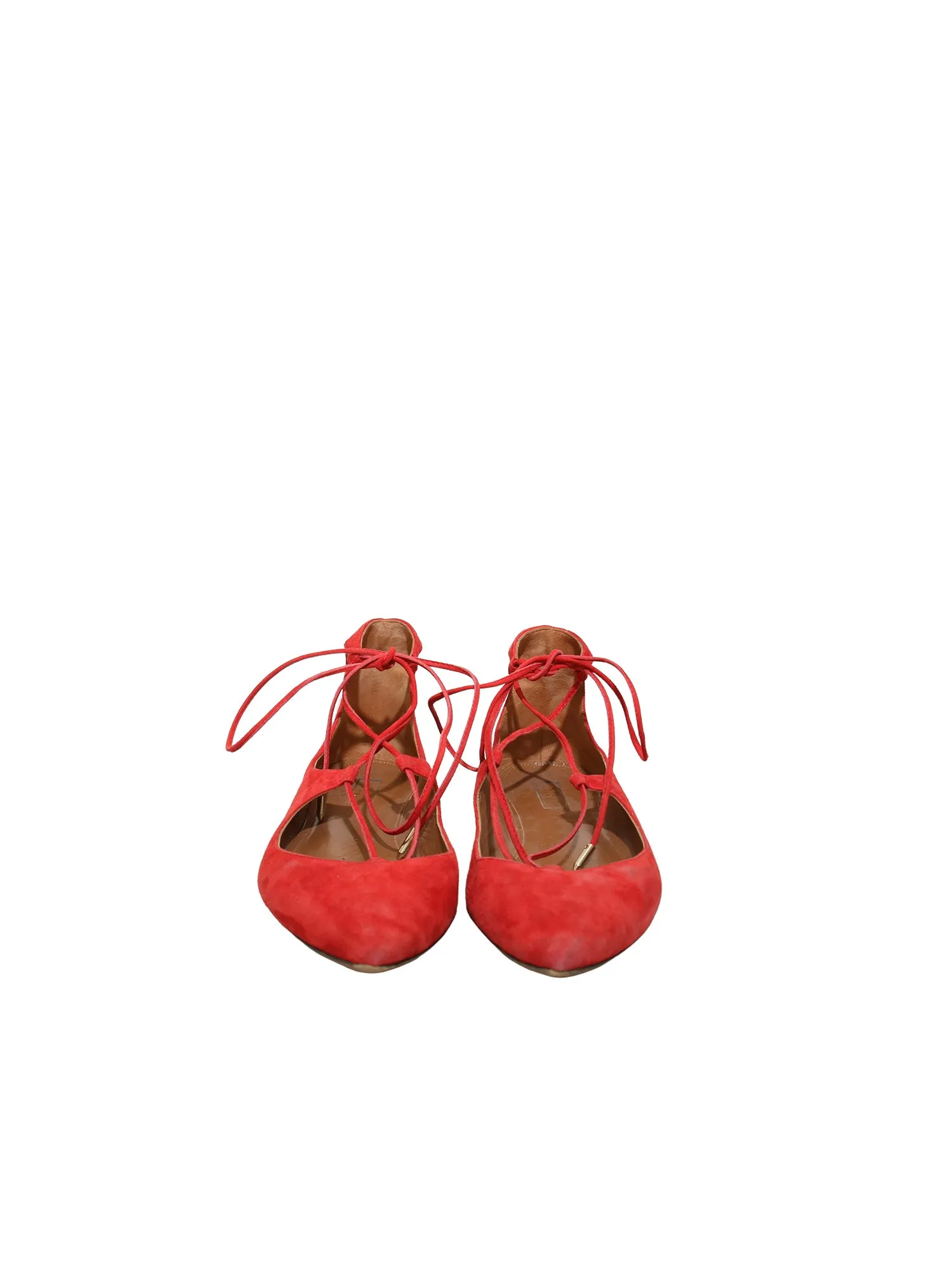 Suede Lace-Up Flats