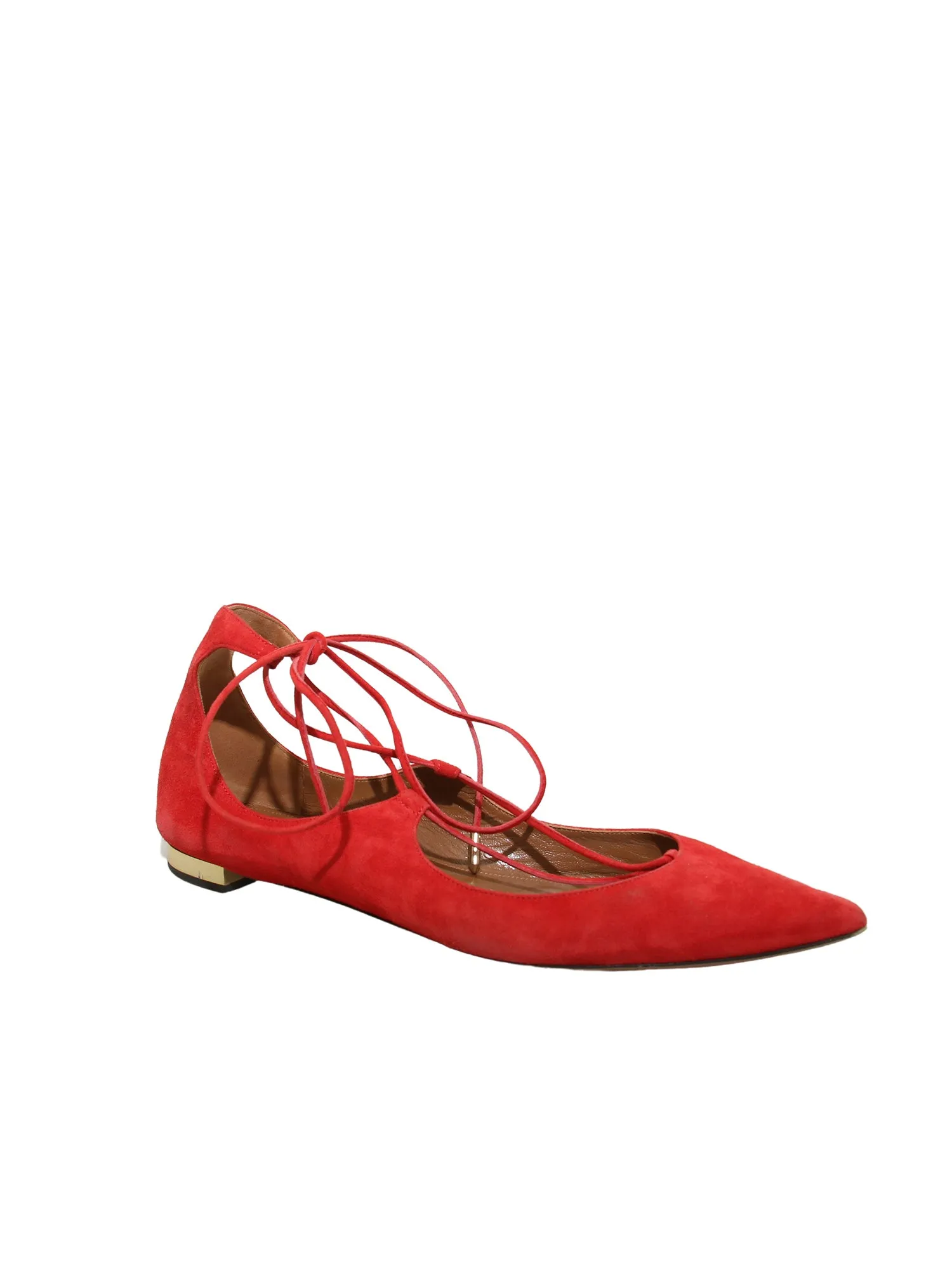 Suede Lace-Up Flats