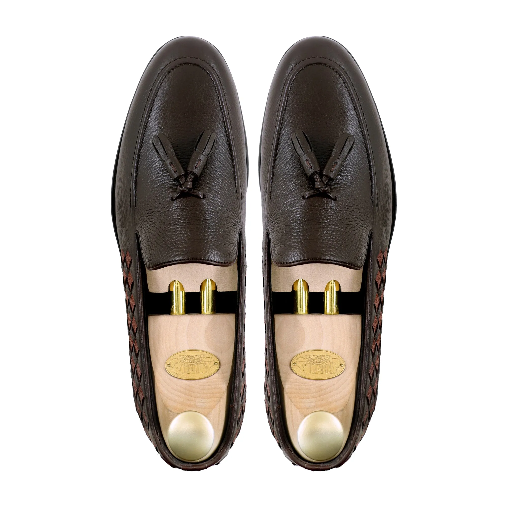 Tanto - Men's Dark Brown Hand Woven Calf Leather Loafer