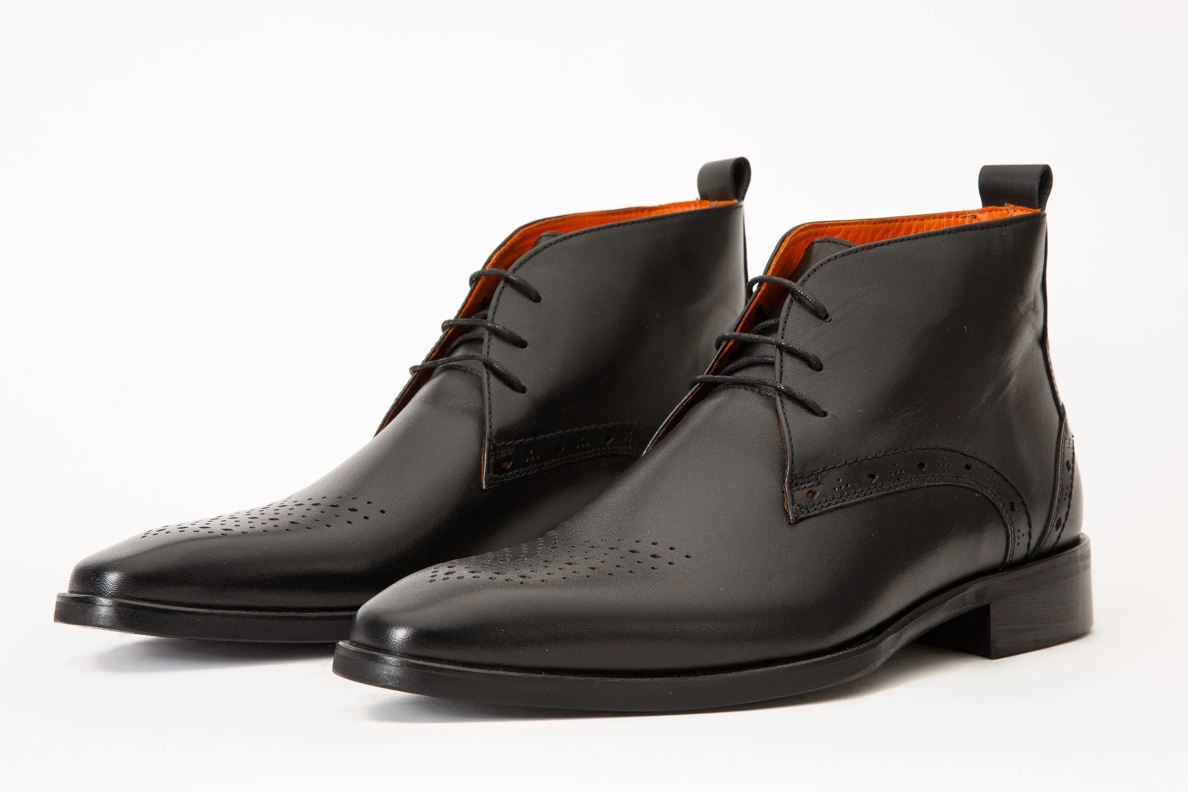 The Dessalines Black Leather Chukka Brogue Dress Men Boot Final Sale!