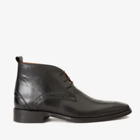 The Dessalines Black Leather Chukka Brogue Dress Men Boot Final Sale!