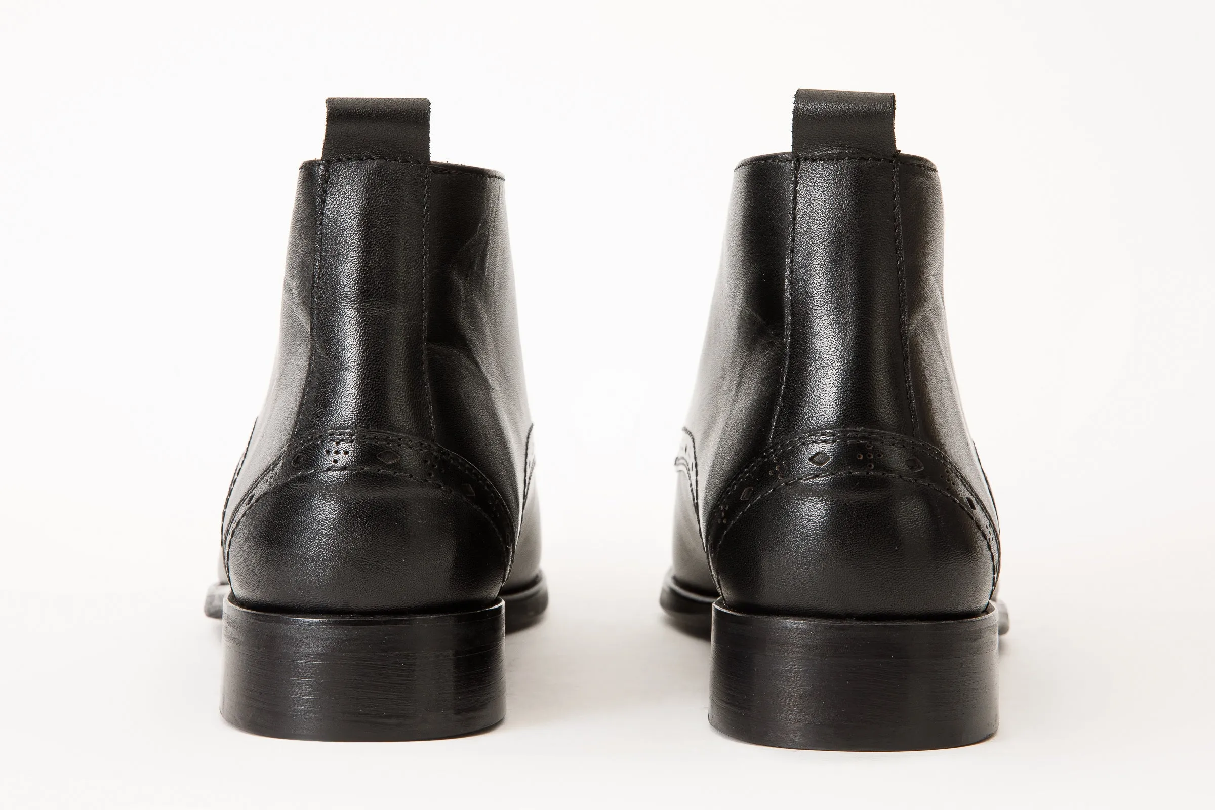 The Dessalines Black Leather Chukka Brogue Dress Men Boot Final Sale!