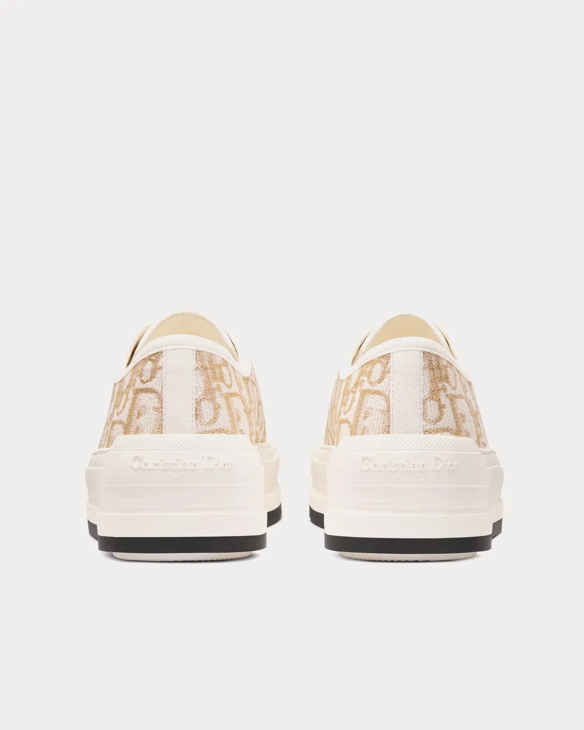 Walk'n'Dior Platform Gold-Tone Dior Oblique Cotton with Metallic Thread Embroidery Low Top Sneakers