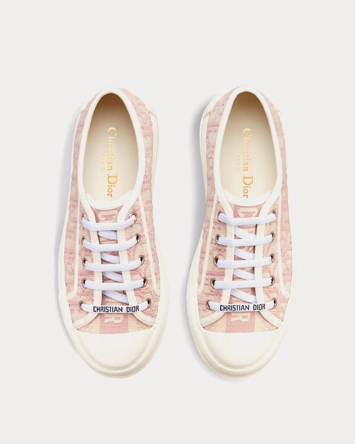 Walk'n'Dior Platform Nude Dior Oblique Embroidered Cotton Low Top Sneakers