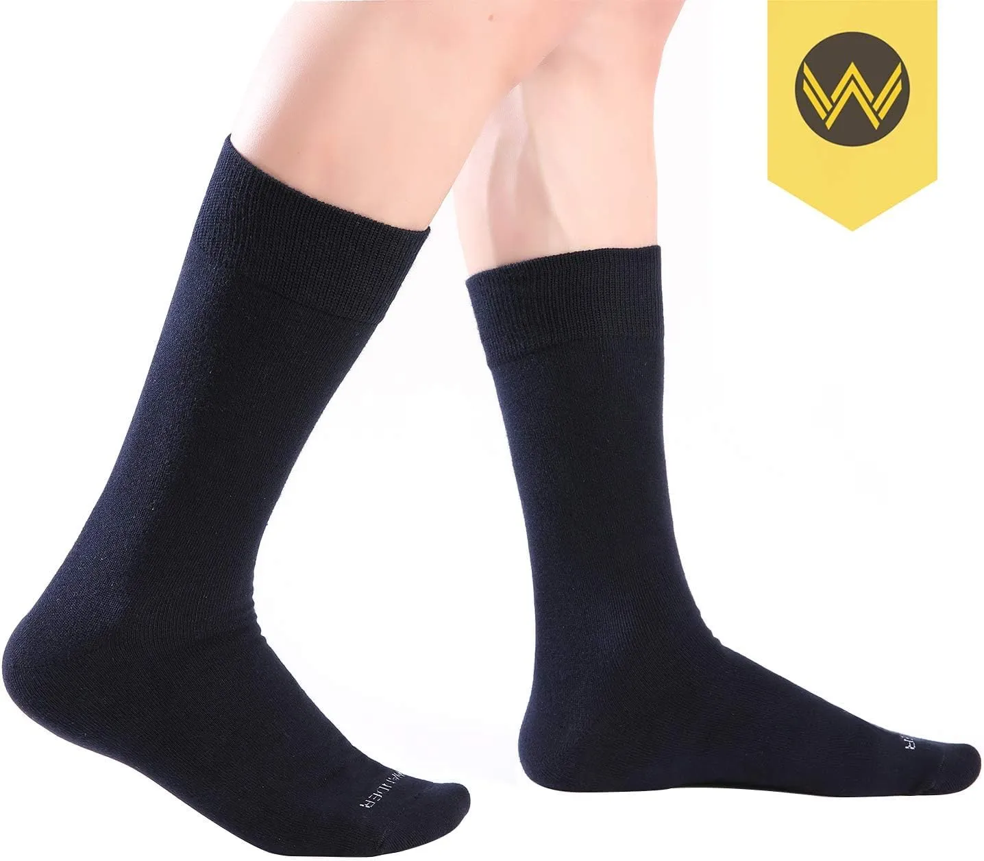 WANDER Men's Dress Socks Cotton Thin Classic Lightweight Socks 6/8 Pairs Solid & Patterned Soft Breathable Socks