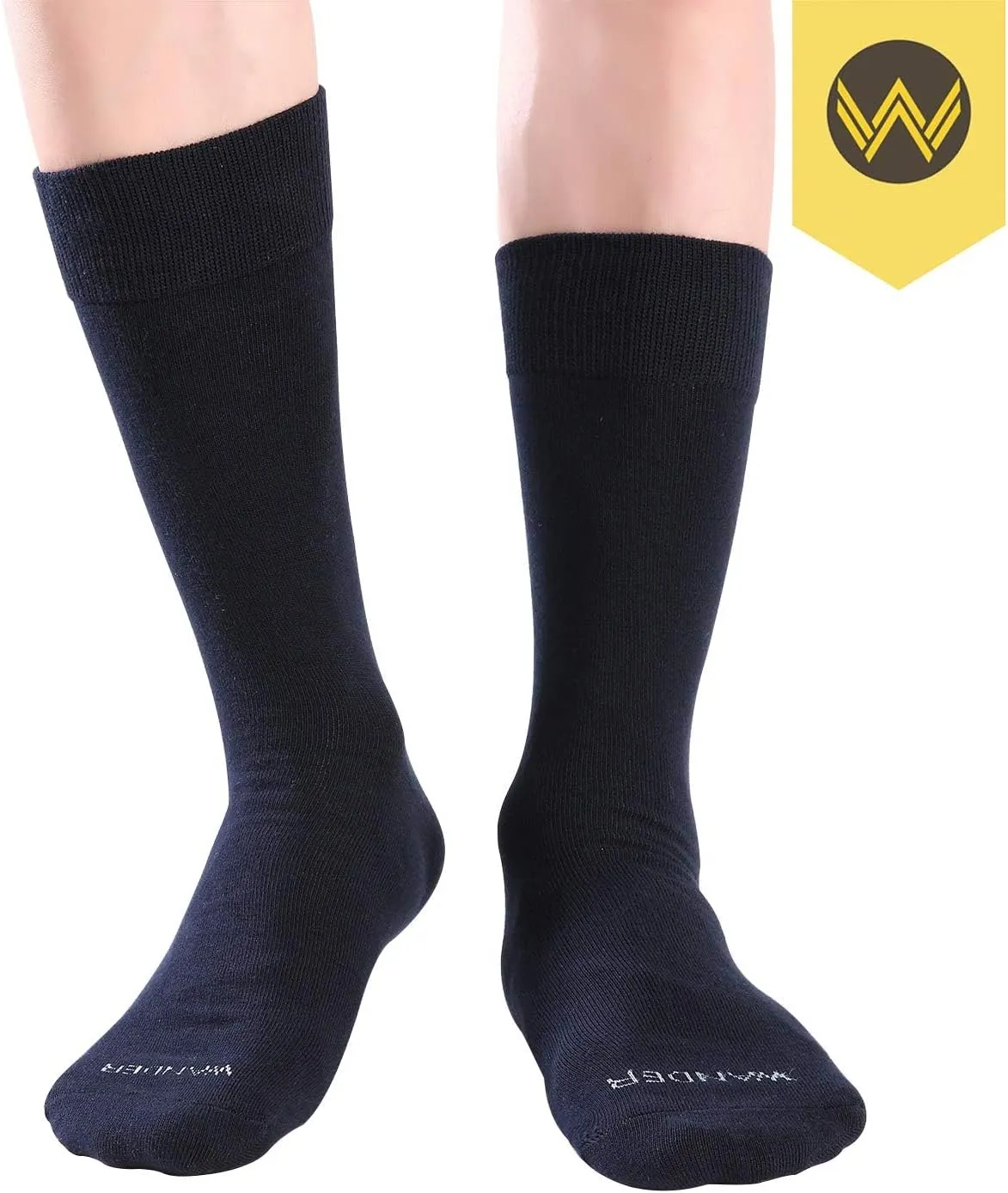 WANDER Men's Dress Socks Cotton Thin Classic Lightweight Socks 6/8 Pairs Solid & Patterned Soft Breathable Socks