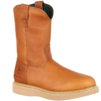 Wedge Sole Pull-On Wellington Work Boot, Mens