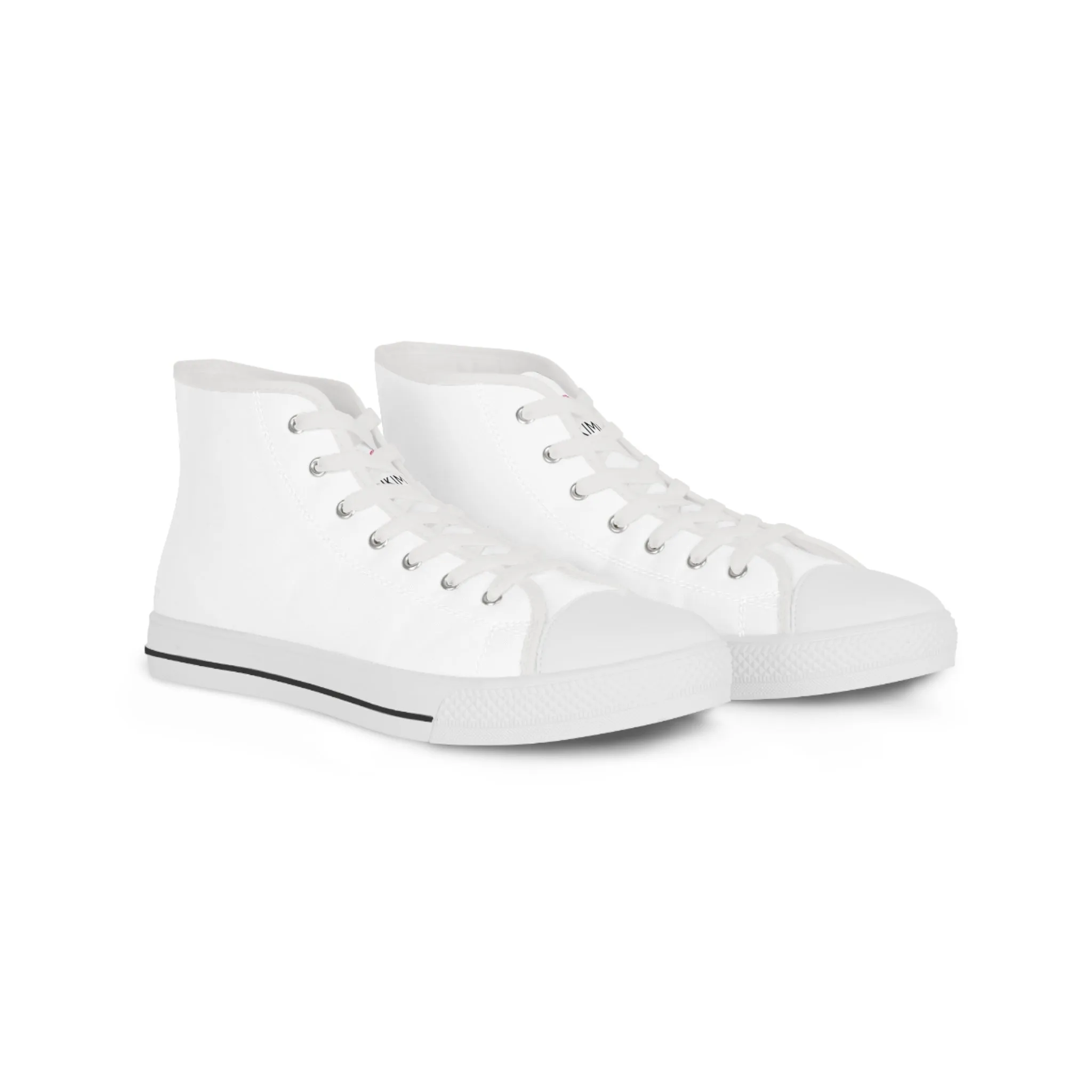White Solid Color Men's High Tops, Modern Minimalist Best Men's High Top Sneakers (US Size: 5-14)