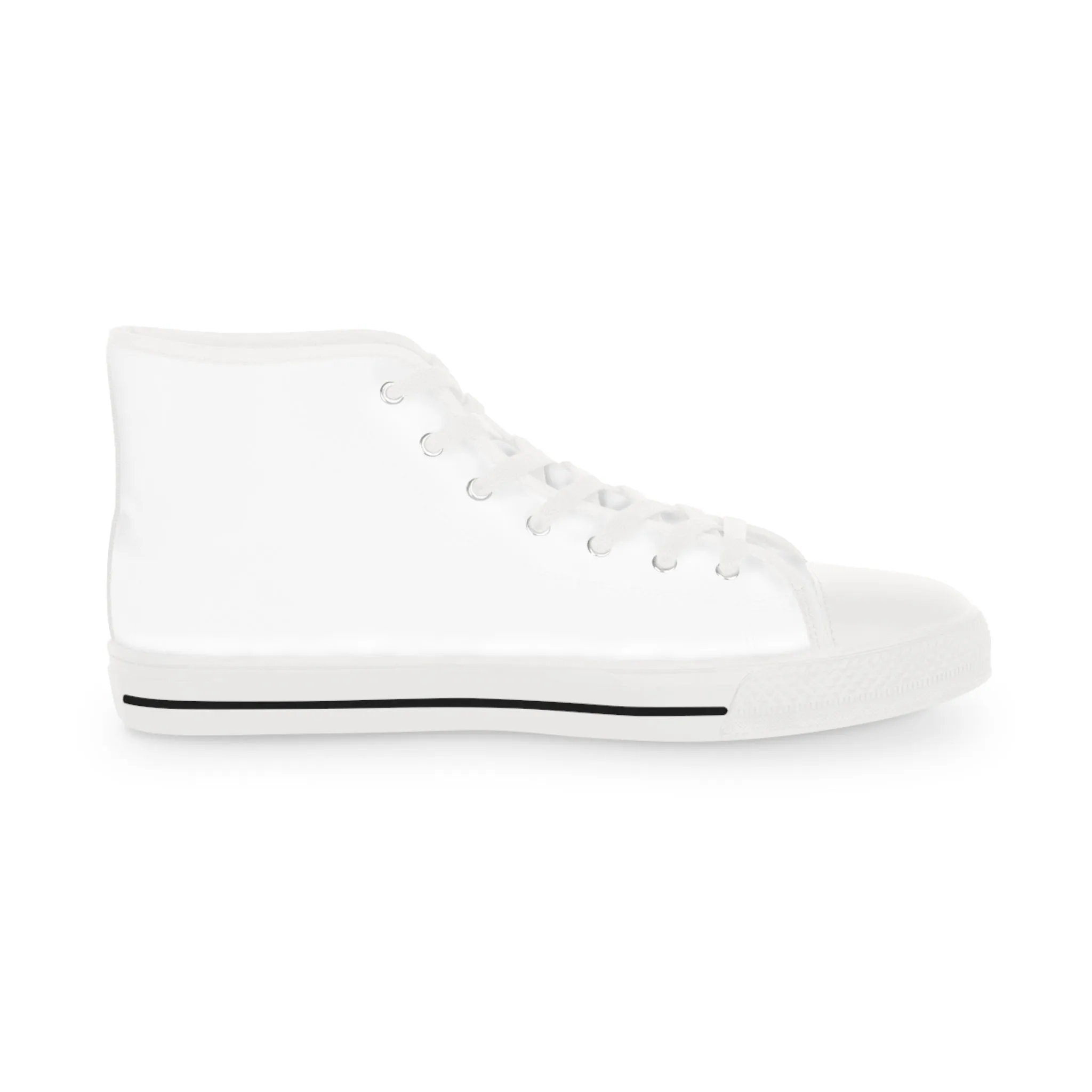 White Solid Color Men's High Tops, Modern Minimalist Best Men's High Top Sneakers (US Size: 5-14)