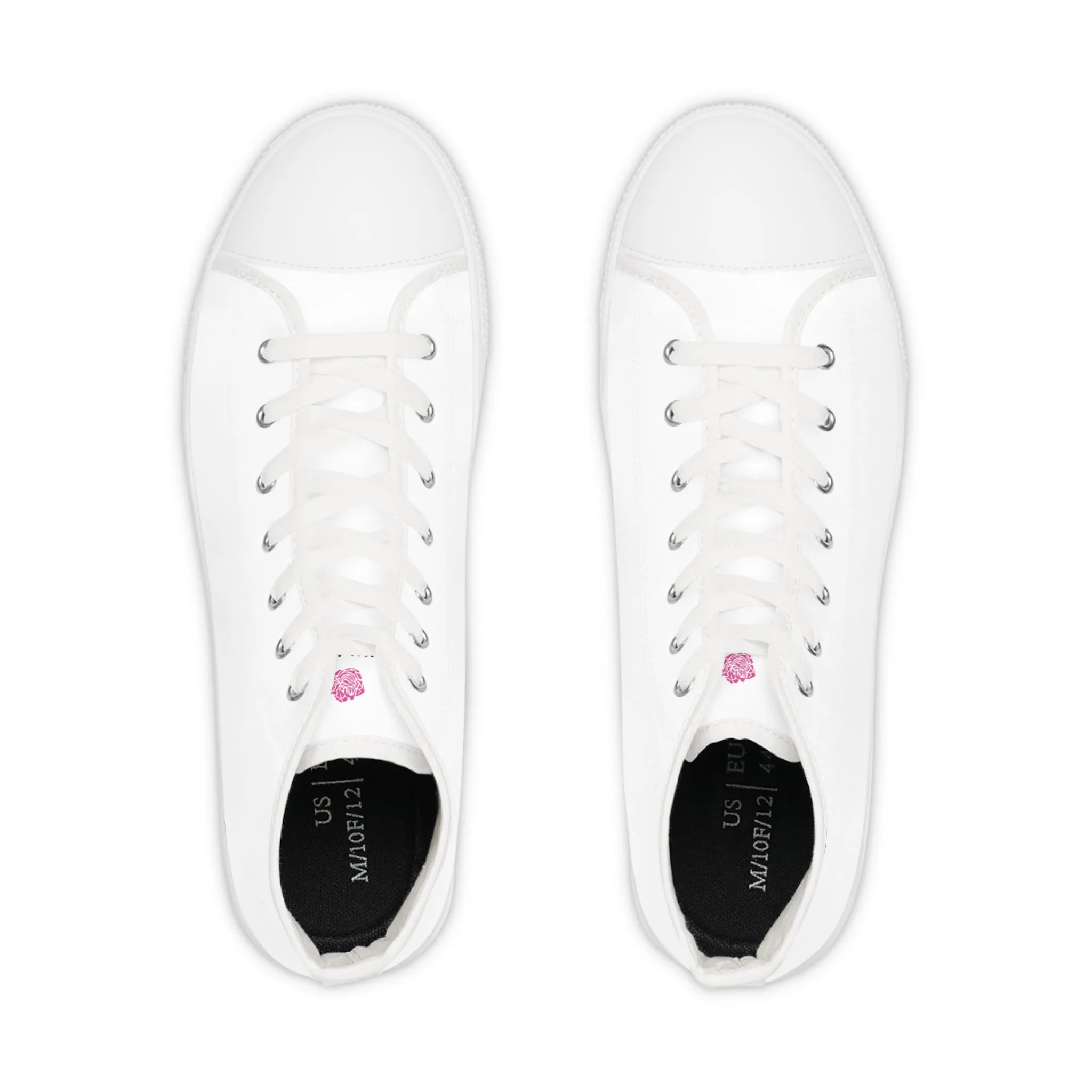 White Solid Color Men's High Tops, Modern Minimalist Best Men's High Top Sneakers (US Size: 5-14)