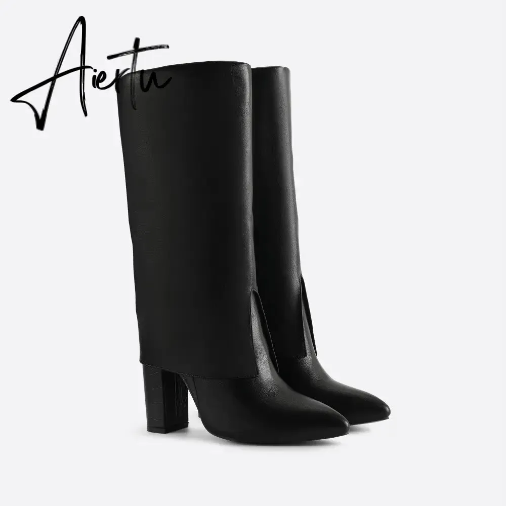 Women Chunky Heeled Boots
