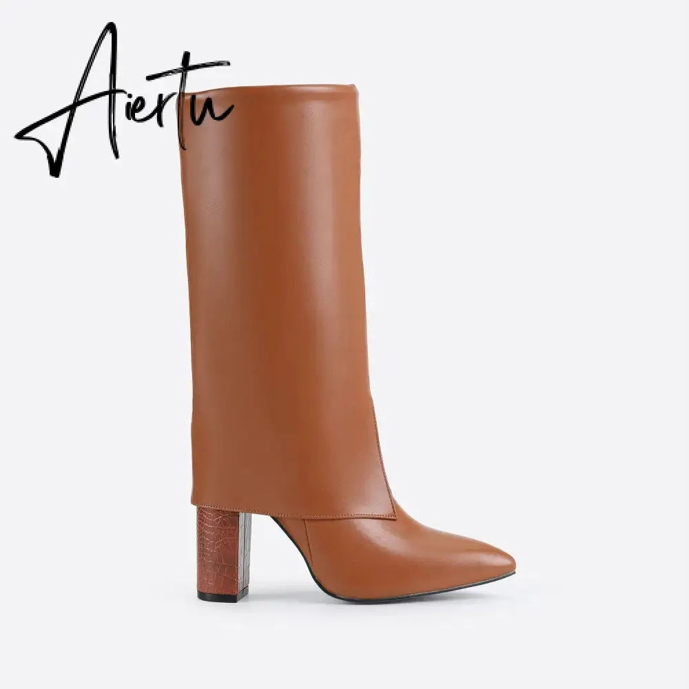 Women Chunky Heeled Boots