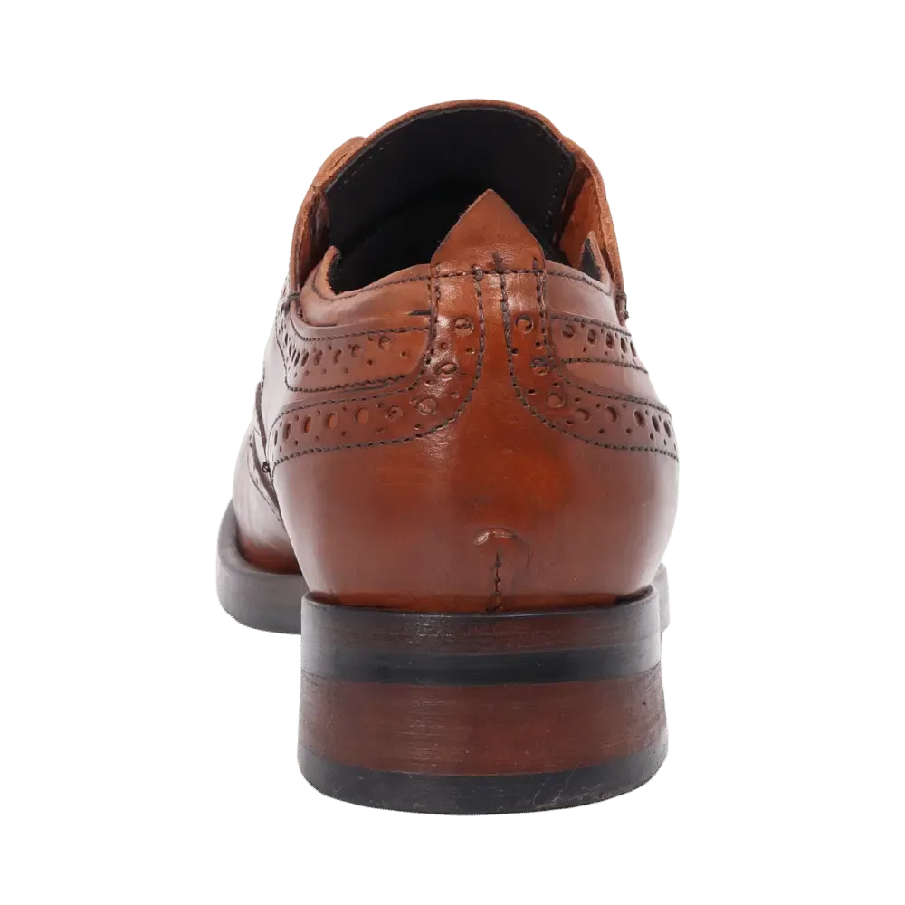 Women's Slip-On Oxford Brogue in Calf Leather Cuoio Tan (JPD35773/19)